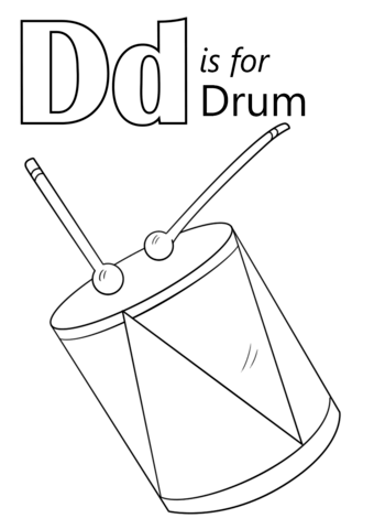 Letter D Is For Drum Coloring Page